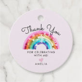  Rainbow Birthday Party Bedankjes Labels (Voorkant)