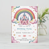 Rainbow Birthday Party Invitation – Colorful Kids  (Debout devant)