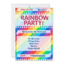 Rainbow Birthday Party Invitation