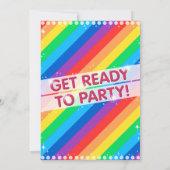 Rainbow Birthday Party Invitation  Kaart (Achterkant)