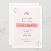 Rainbow Birthday Party Kaart (Voorkant / Achterkant)