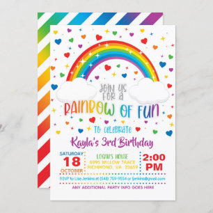 Rainbow Birthday Uitnodiging