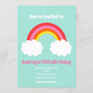 Rainbow Birthday Uitnodiging