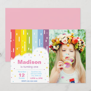 Rainbow Birthday Uitnodiging