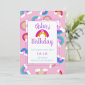 Rainbow Birthday Uitnodiging (Staand voorkant)