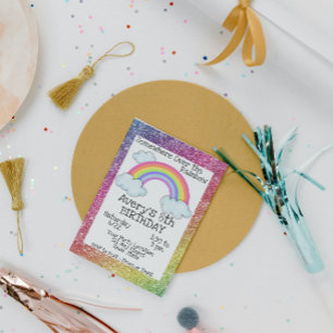 Rainbow Birthday Uitnodiging