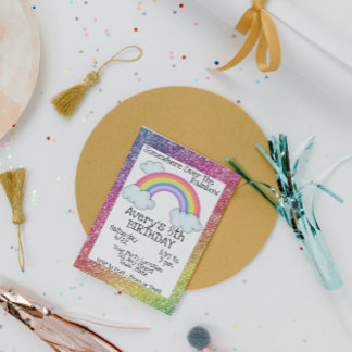 Rainbow Birthday Uitnodiging