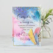 Rainbow Birthday Uitnodiging (Staand voorkant)