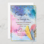 Rainbow Birthday Uitnodiging (Voorkant / Achterkant)