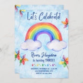 Rainbow Birthday Uitnodiging (Voorkant / Achterkant)