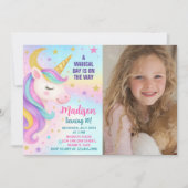 Rainbow Birthday Unicorn Invitation (Devant)