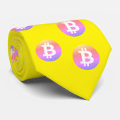 Rainbow Bitcoin Wave BTC Crypto Token Cravate (Roulé)