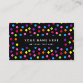 Rainbow Black Bright Polka Dots Confetti Pattern Visitekaartje (Voorkant)