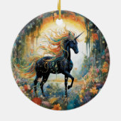 Rainbow Black Eenhoorn Keramisch Ornament (Achterkant)