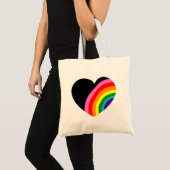 Rainbow Black Heart Tote Bag (Voorkant (product))