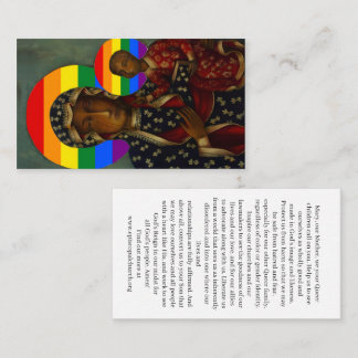 Rainbow Black Madonna Holy Card Visitekaartje