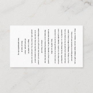 Rainbow Black Madonna Holy Card Visitekaartje