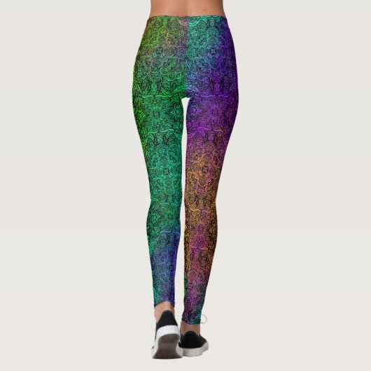 Rainbow & Black Medallion Leggings (Achterkant)