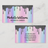 Rainbow Blend | Zilveren Glitter Drip Visitekaartje (Voorkant / Achterkant)