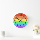Rainbow Blends Black Numbers Wall Clocks Ronde Klok (Huis)