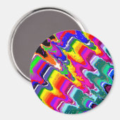 Rainbow Blip Abstracte digitale kunst Magneet (Voorkant / Achterkant)