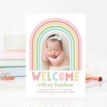 Rainbow Bliss Baby Faire-part de naissance