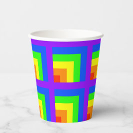 Rainbow Block Party Cups - set 3 Papieren Bekers