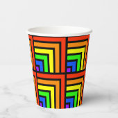 Rainbow Blocks Party Cups - set 1 Papieren Bekers (Achterkant)