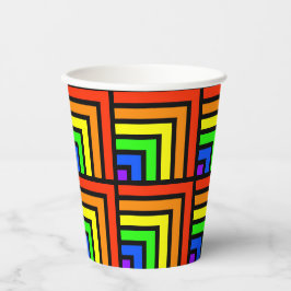 Rainbow Blocks Party Cups - set 1 Papieren Bekers