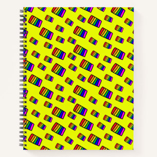Rainbow-blokpatroon van Funky Neon Notitieboek