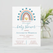 Rainbow Blue Boho-Baby shower Kaart (Staand voorkant)