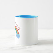 Rainbow, Blue Cloud Waterverf en aangepaste tekst Mok (Midden)
