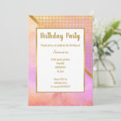 RAINBOW BLUR GOLD MERMAID SCALE BIRTHDAY KAART (Staand voorkant)