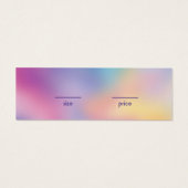 Rainbow Blur Kleding Maat Prijs Hangtag Kaart (Achterkant)