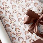Rainbow Blush Pink Beige Boho Cadeaupapier