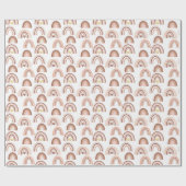 Rainbow Blush Pink Beige Boho Cadeaupapier (Vlak)