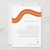 Rainbow Boho Arch Photo Retro Script 70s Wedding Bedankkaart (Achterkant)