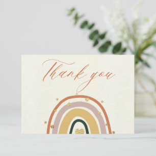 Rainbow Boho Baby shower Hartelijk dank Kaart