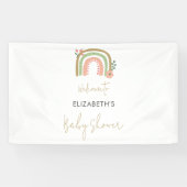 Rainbow Boho Baby shower Schattige welkomstscript Spandoek (Horizontaal)