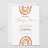 Rainbow Boho Blush Peach Baby shower Kaart (Voorkant)