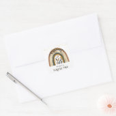 Rainbow Boho Floral 2e verjaardag Vierkante Sticker (Envelop)