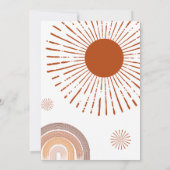 Rainbow Boho hier komt het Son Baby shower Kaart (Achterkant)
