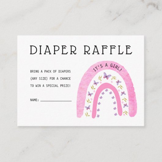 Rainbow Boho Luier Raffle Ticket Informatiekaartje (Voorkant)