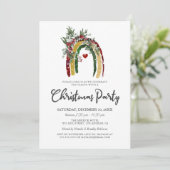 Rainbow Boho Noël Fête Invitation (Debout devant)