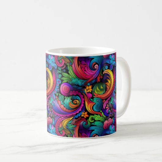 Rainbow Boho Paisley Mug (Devant droit)