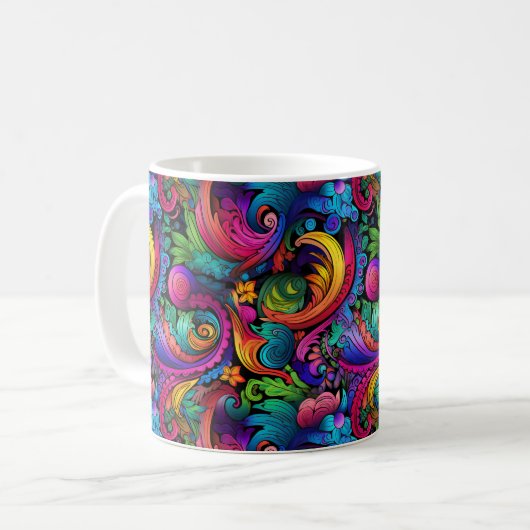 Rainbow Boho Paisley Mug (Devant gauche)