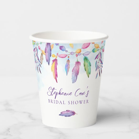 Rainbow Boho Papieren Bekers (Voorkant)