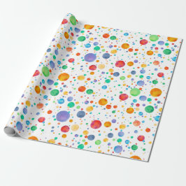 Rainbow Boho Polka Dot Waterverf Wrappapier Cadeaupapier