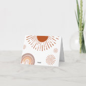 Rainbow Boho Ray van Sunshine Baby shower Bedankkaart (Achterkant)