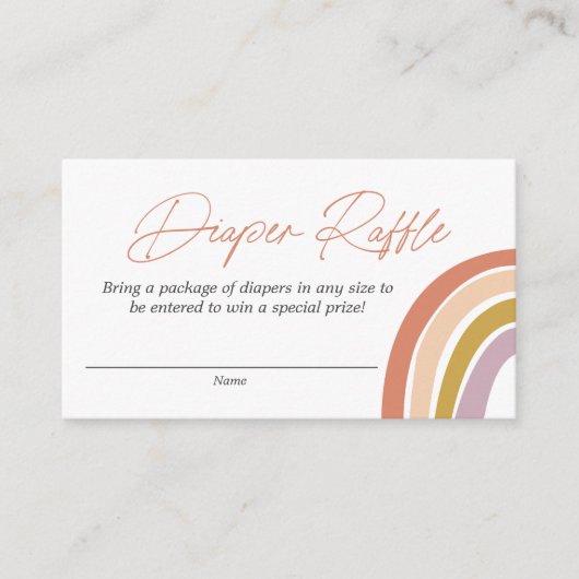 Rainbow Boho Roze Blauw Baby shower Luier Raffle Informatiekaartje (Voorkant)